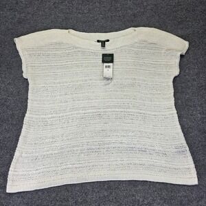 Ralph Lauren Cotton Mesh Short Sleeve Oversized Sweater Shirt White 3xl